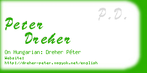 peter dreher business card